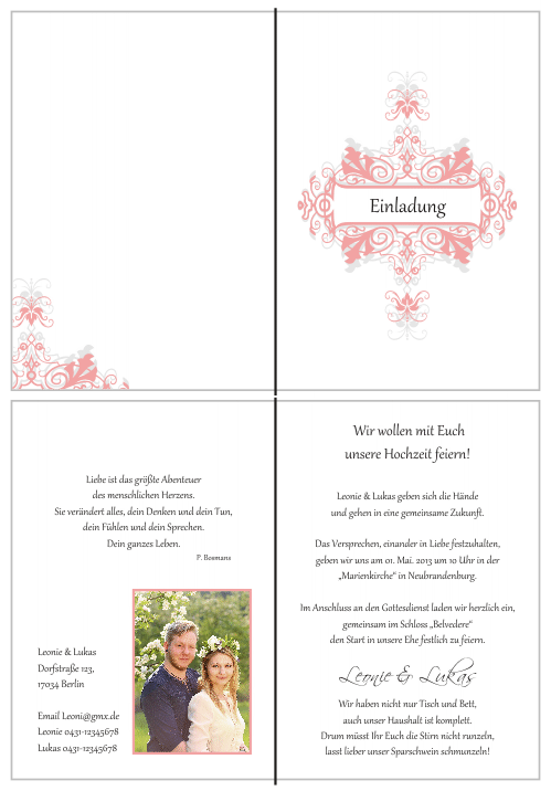  Einladungskarten Hochzeit, Hochzeitseinladungen, Hochzeitskarten, Einladungen für Hochzeit