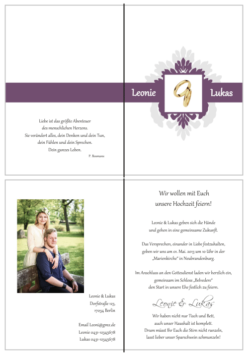  Einladungskarten Hochzeit, Hochzeitseinladungen, Hochzeitskarten, Einladungen für Hochzeit