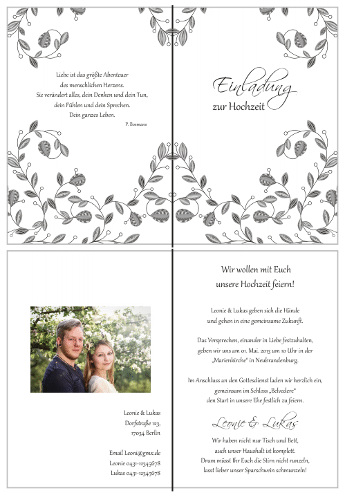  Einladungskarten Hochzeit, Hochzeitseinladungen, Hochzeitskarten, Einladungen für Hochzeit