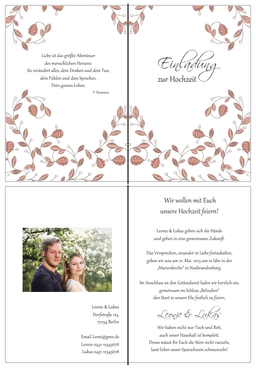  Einladungskarten Hochzeit, Hochzeitseinladungen, Hochzeitskarten, Einladungen für Hochzeit