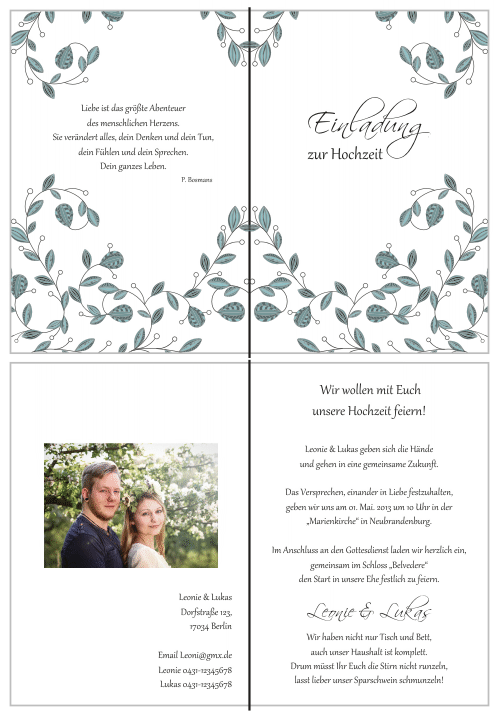  Einladungskarten Hochzeit, Hochzeitseinladungen, Hochzeitskarten, Einladungen für Hochzeit
