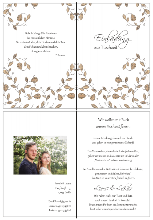  Einladungskarten Hochzeit, Hochzeitseinladungen, Hochzeitskarten, Einladungen für Hochzeit