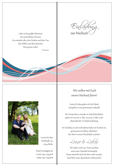  Einladungskarten Hochzeit, Hochzeitseinladungen, Hochzeitskarten, Einladungen für Hochzeit
