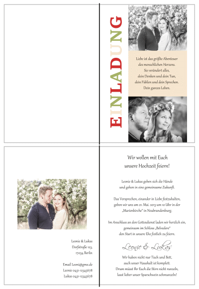  Einladungskarten Hochzeit, Hochzeitseinladungen, Hochzeitskarten, Einladungen für Hochzeit