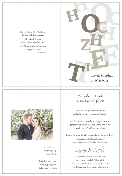  Einladungskarten Hochzeit, Hochzeitseinladungen, Hochzeitskarten, Einladungen für Hochzeit