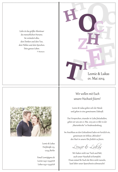  Einladungskarten Hochzeit, Hochzeitseinladungen, Hochzeitskarten, Einladungen für Hochzeit