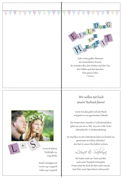  Einladungskarten Hochzeit, Hochzeitseinladungen, Hochzeitskarten, Einladungen für Hochzeit