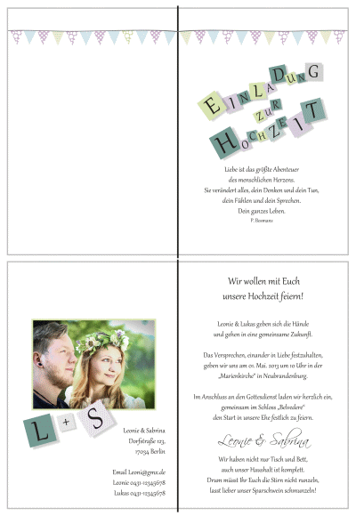  Einladungskarten Hochzeit, Hochzeitseinladungen, Hochzeitskarten, Einladungen für Hochzeit