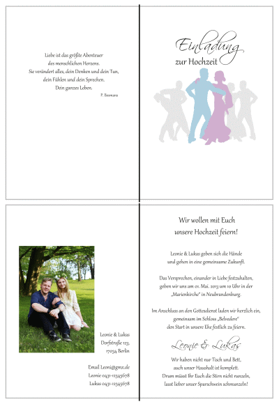  Einladungskarten Hochzeit, Hochzeitseinladungen, Hochzeitskarten, Einladungen für Hochzeit