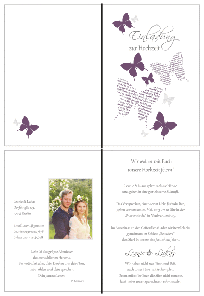  Einladungskarten Hochzeit, Hochzeitseinladungen, Hochzeitskarten, Einladungen für Hochzeit