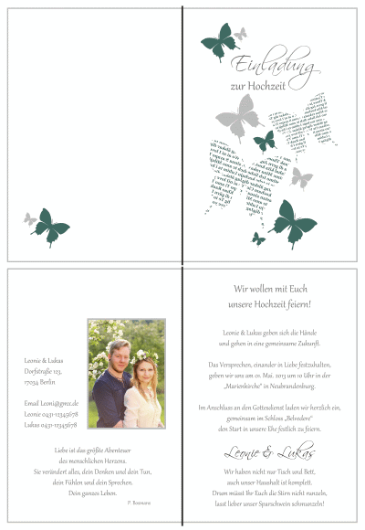  Einladungskarten Hochzeit, Hochzeitseinladungen, Hochzeitskarten, Einladungen für Hochzeit