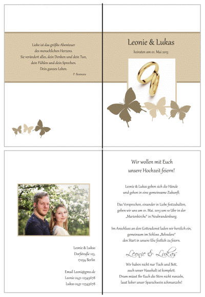  Einladungskarten Hochzeit, Hochzeitseinladungen, Hochzeitskarten, Einladungen für Hochzeit