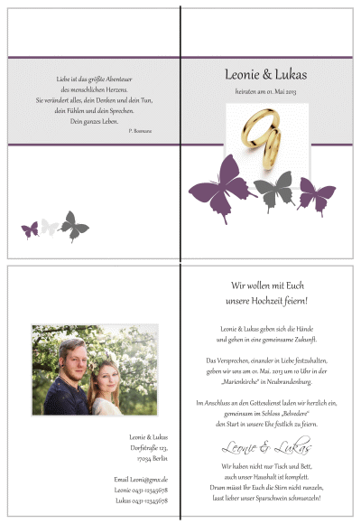  Einladungskarten Hochzeit, Hochzeitseinladungen, Hochzeitskarten, Einladungen für Hochzeit