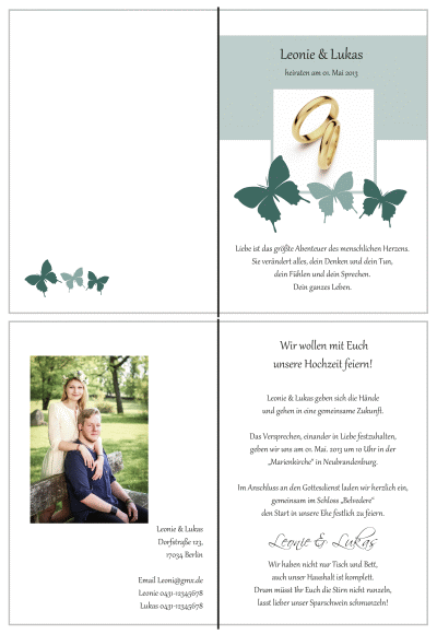  Einladungskarten Hochzeit, Hochzeitseinladungen, Hochzeitskarten, Einladungen für Hochzeit