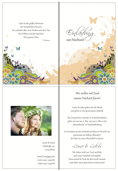  Einladungskarten Hochzeit, Hochzeitseinladungen, Hochzeitskarten, Einladungen für Hochzeit