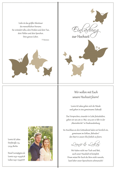  Einladungskarten Hochzeit, Hochzeitseinladungen, Hochzeitskarten, Einladungen für Hochzeit