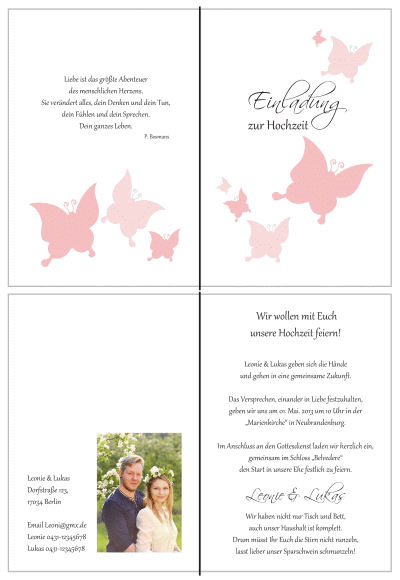  Einladungskarten Hochzeit, Hochzeitseinladungen, Hochzeitskarten, Einladungen für Hochzeit