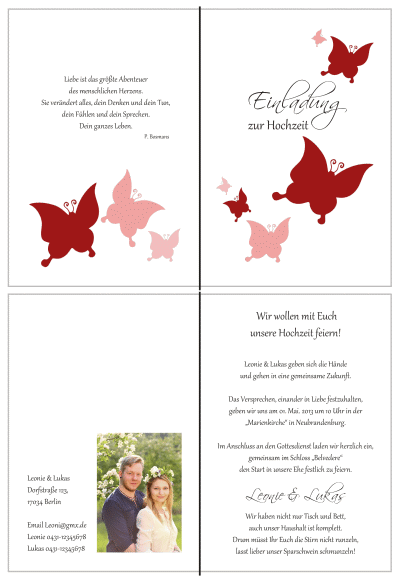  Einladungskarten Hochzeit, Hochzeitseinladungen, Hochzeitskarten, Einladungen für Hochzeit