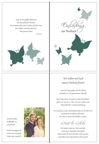  Einladungskarten Hochzeit, Hochzeitseinladungen, Hochzeitskarten, Einladungen für Hochzeit