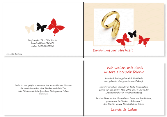  Einladungskarten Hochzeit, Hochzeitseinladungen, Hochzeitskarten, Einladungen für Hochzeit