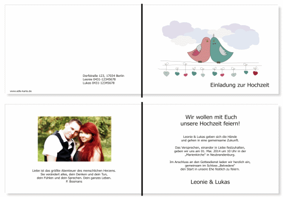  Einladungskarten Hochzeit, Hochzeitseinladungen, Hochzeitskarten, Einladungen für Hochzeit