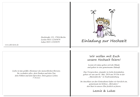  Einladungskarten Hochzeit, Hochzeitseinladungen, Hochzeitskarten, Einladungen für Hochzeit