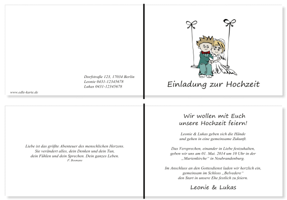  Einladungskarten Hochzeit, Hochzeitseinladungen, Hochzeitskarten, Einladungen für Hochzeit