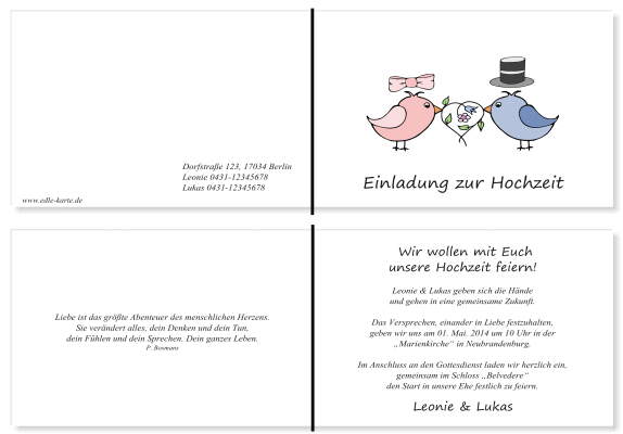  Einladungskarten Hochzeit, Hochzeitseinladungen, Hochzeitskarten, Einladungen für Hochzeit