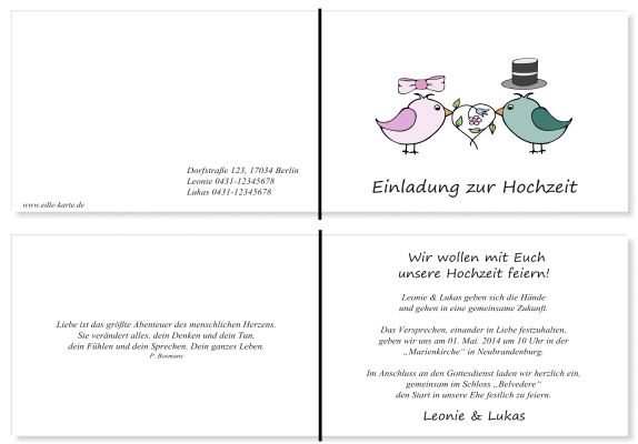  Einladungskarten Hochzeit, Hochzeitseinladungen, Hochzeitskarten, Einladungen für Hochzeit