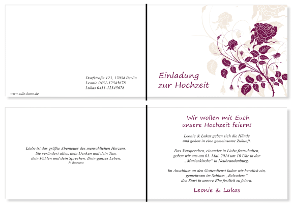  Einladungskarten Hochzeit, Hochzeitseinladungen, Hochzeitskarten, Einladungen für Hochzeit