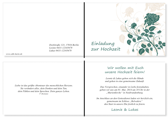  Einladungskarten Hochzeit, Hochzeitseinladungen, Hochzeitskarten, Einladungen für Hochzeit