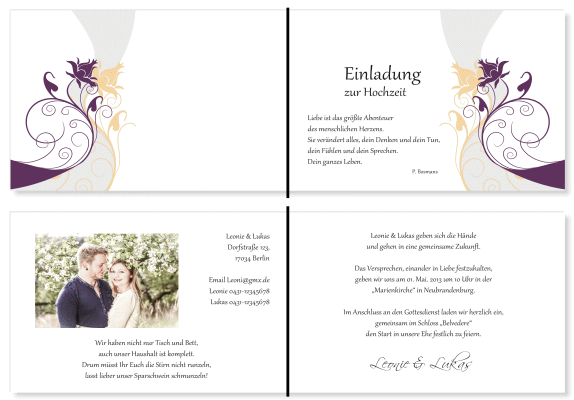  Einladungskarten Hochzeit, Hochzeitseinladungen, Hochzeitskarten, Einladungen für Hochzeit