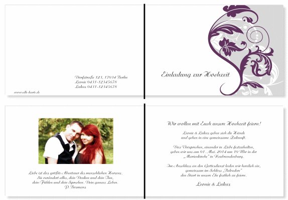  Einladungskarten Hochzeit, Hochzeitseinladungen, Hochzeitskarten, Einladungen für Hochzeit