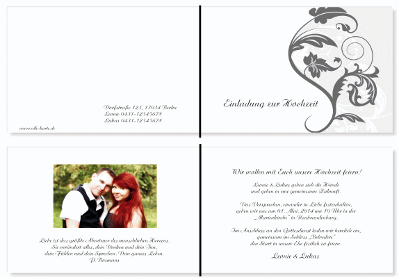  Einladungskarten Hochzeit, Hochzeitseinladungen, Hochzeitskarten, Einladungen für Hochzeit