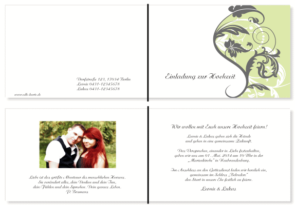  Einladungskarten Hochzeit, Hochzeitseinladungen, Hochzeitskarten, Einladungen für Hochzeit
