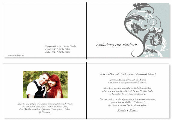  Einladungskarten Hochzeit, Hochzeitseinladungen, Hochzeitskarten, Einladungen für Hochzeit