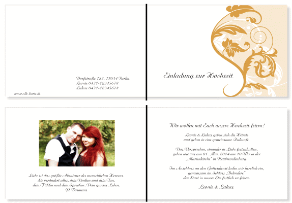  Einladungskarten Hochzeit, Hochzeitseinladungen, Hochzeitskarten, Einladungen für Hochzeit