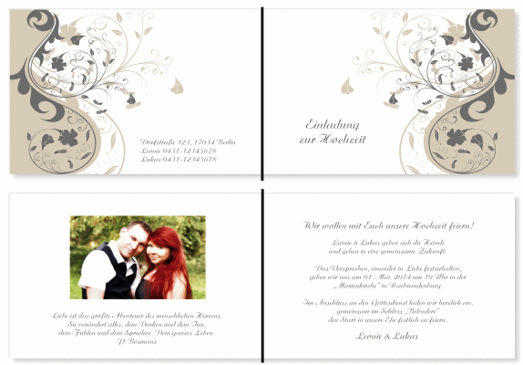  Einladungskarten Hochzeit, Hochzeitseinladungen, Hochzeitskarten, Einladungen für Hochzeit