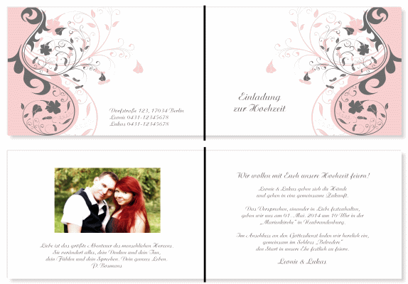  Einladungskarten Hochzeit, Hochzeitseinladungen, Hochzeitskarten, Einladungen für Hochzeit