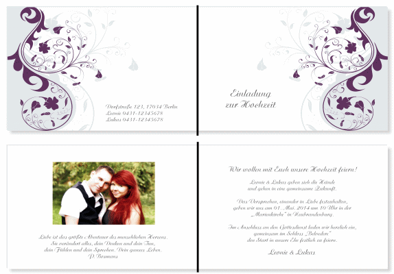  Einladungskarten Hochzeit, Hochzeitseinladungen, Hochzeitskarten, Einladungen für Hochzeit