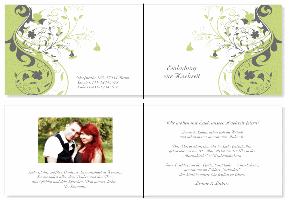  Einladungskarten Hochzeit, Hochzeitseinladungen, Hochzeitskarten, Einladungen für Hochzeit