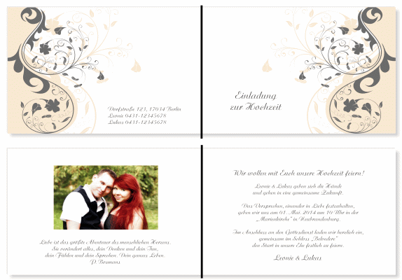  Einladungskarten Hochzeit, Hochzeitseinladungen, Hochzeitskarten, Einladungen für Hochzeit