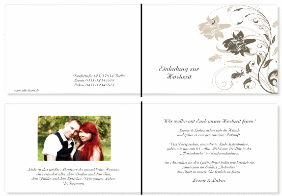  Einladungskarten Hochzeit, Hochzeitseinladungen, Hochzeitskarten, Einladungen für Hochzeit