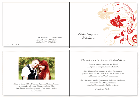  Einladungskarten Hochzeit, Hochzeitseinladungen, Hochzeitskarten, Einladungen für Hochzeit