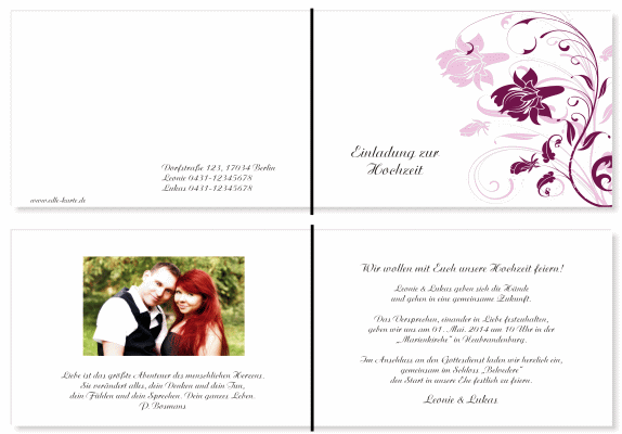  Einladungskarten Hochzeit, Hochzeitseinladungen, Hochzeitskarten, Einladungen für Hochzeit