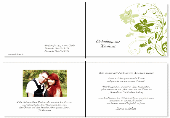  Einladungskarten Hochzeit, Hochzeitseinladungen, Hochzeitskarten, Einladungen für Hochzeit