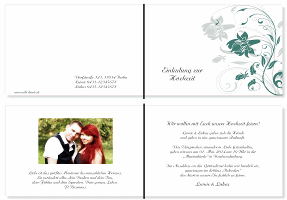  Einladungskarten Hochzeit, Hochzeitseinladungen, Hochzeitskarten, Einladungen für Hochzeit