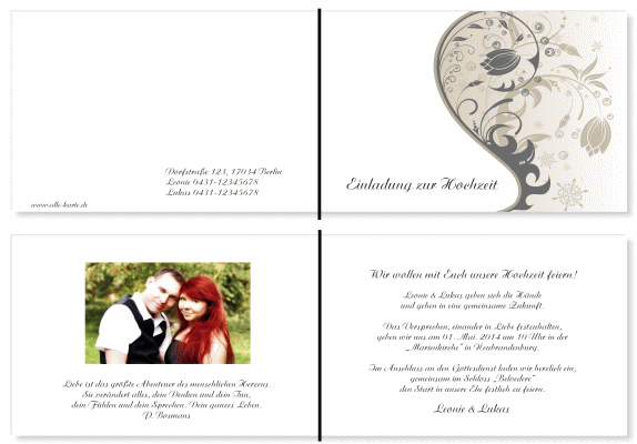  Einladungskarten Hochzeit, Hochzeitseinladungen, Hochzeitskarten, Einladungen für Hochzeit