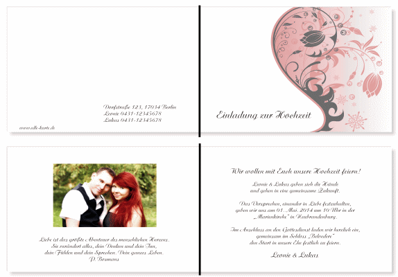  Einladungskarten Hochzeit, Hochzeitseinladungen, Hochzeitskarten, Einladungen für Hochzeit