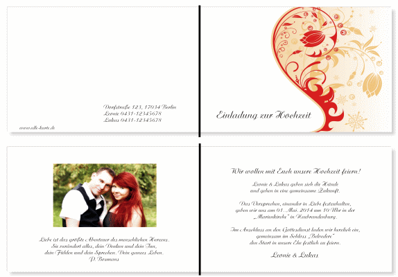  Einladungskarten Hochzeit, Hochzeitseinladungen, Hochzeitskarten, Einladungen für Hochzeit